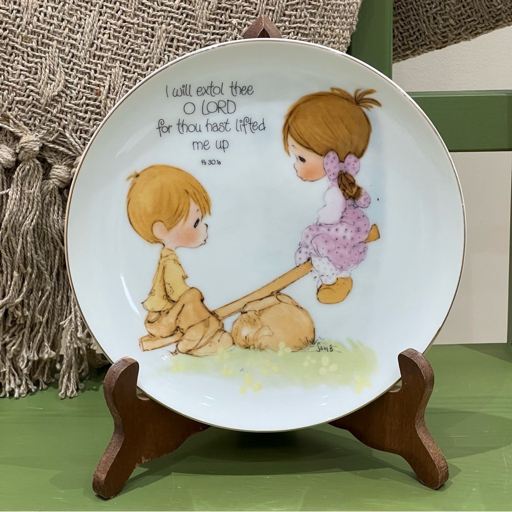 Vintage 1978 Precious Moments Collector Plate – “I Will Extol Thee O Lord”